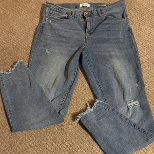 Nicole Miller Women’s  SoHo High Rise Skinny Jeans with Distressed Details SZ 10